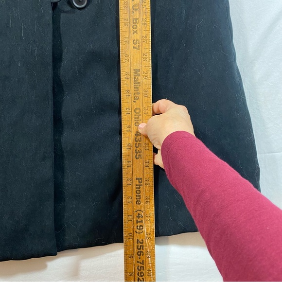 Carol Cohen Embroidered Boho Coat black faux Suede Women’s coat pockets Jacket L - Picture 9 of 14